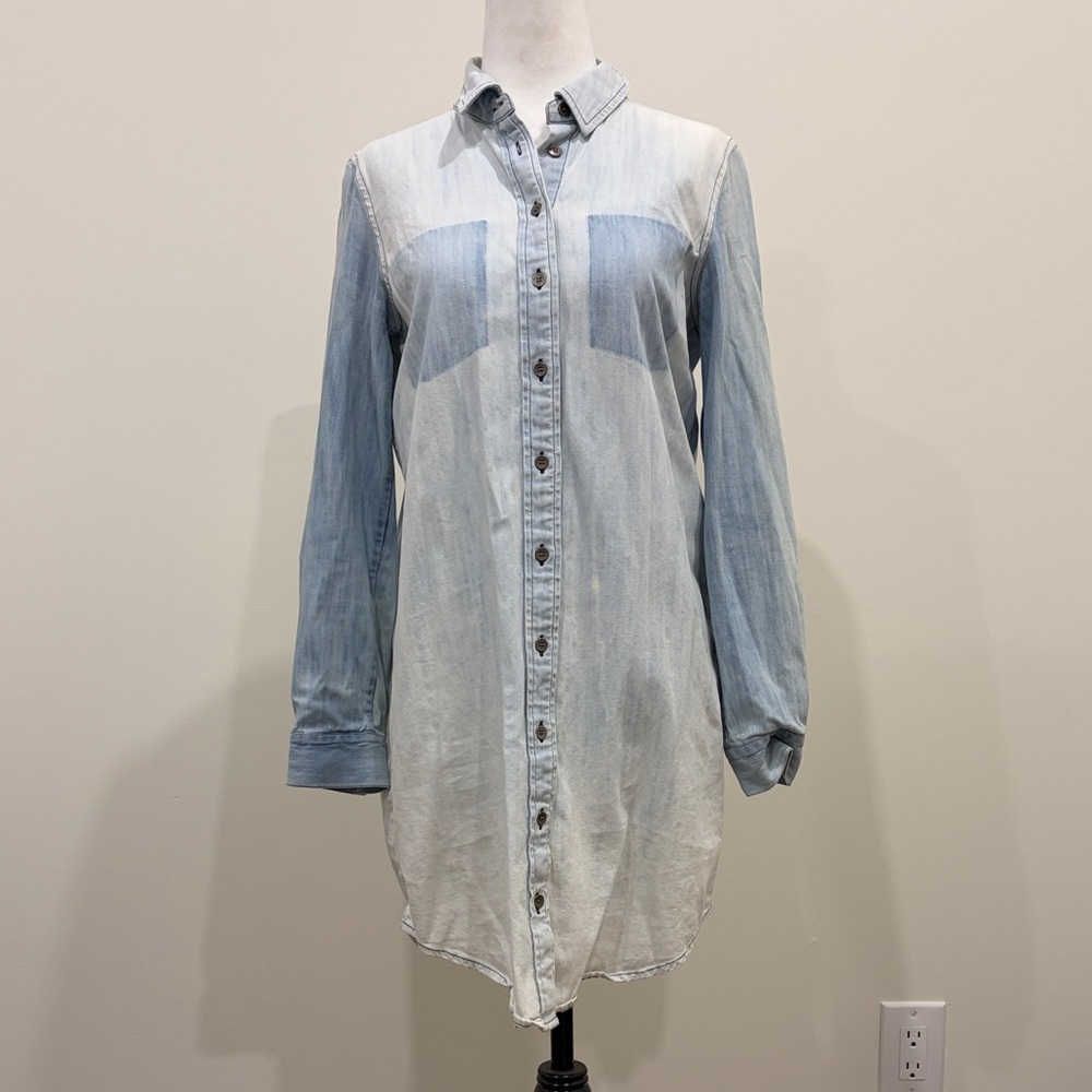 Club Monaco Light Blue Denim Shirt Dress